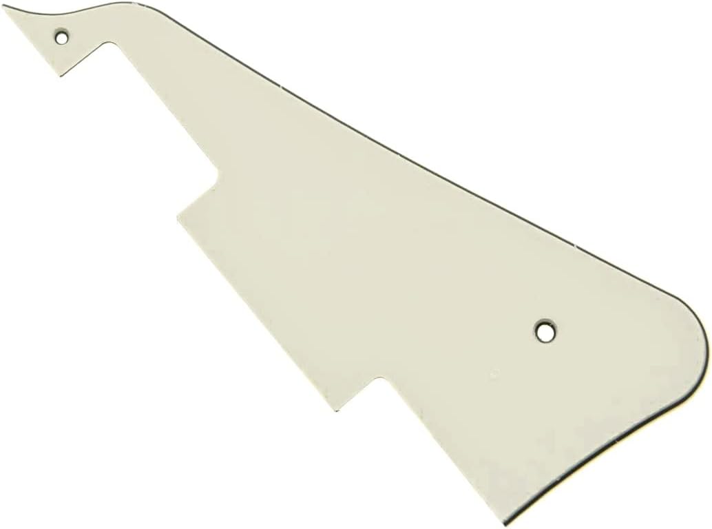 Aged White 3 Ply LP Guitar Pickguard with Chrome Bracket - photo 2