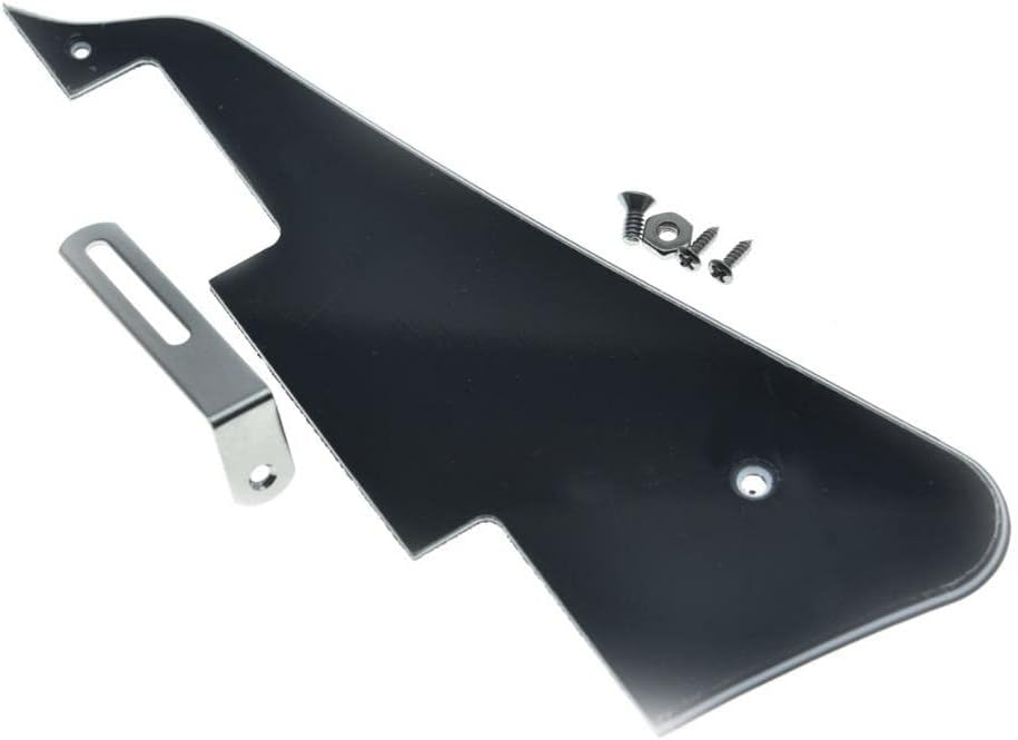 Black 3 Ply LP Guitar Pickguard with Chrome Bracket and Steel Screws for USA Les Paul - photo 5