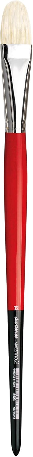 Hog Bristle Artist Paint Brush, Straight Edge Spalter with Red Handle, Size 60 - photo 4