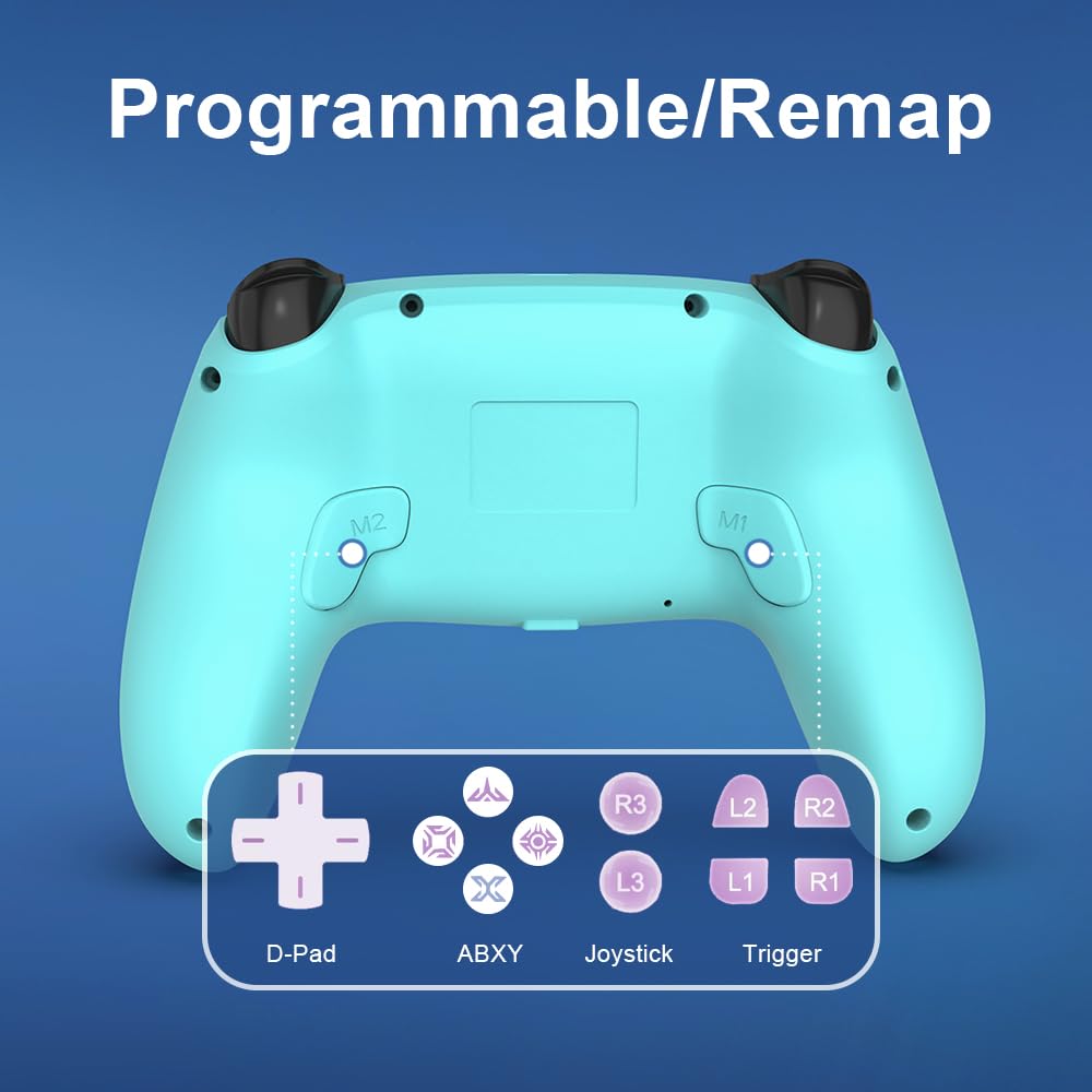 Wireless LED Controller for PS5, Compatible with PS5 Pro/Slim/PC, Dual Vibration, Modded Function, 8 - photo 5