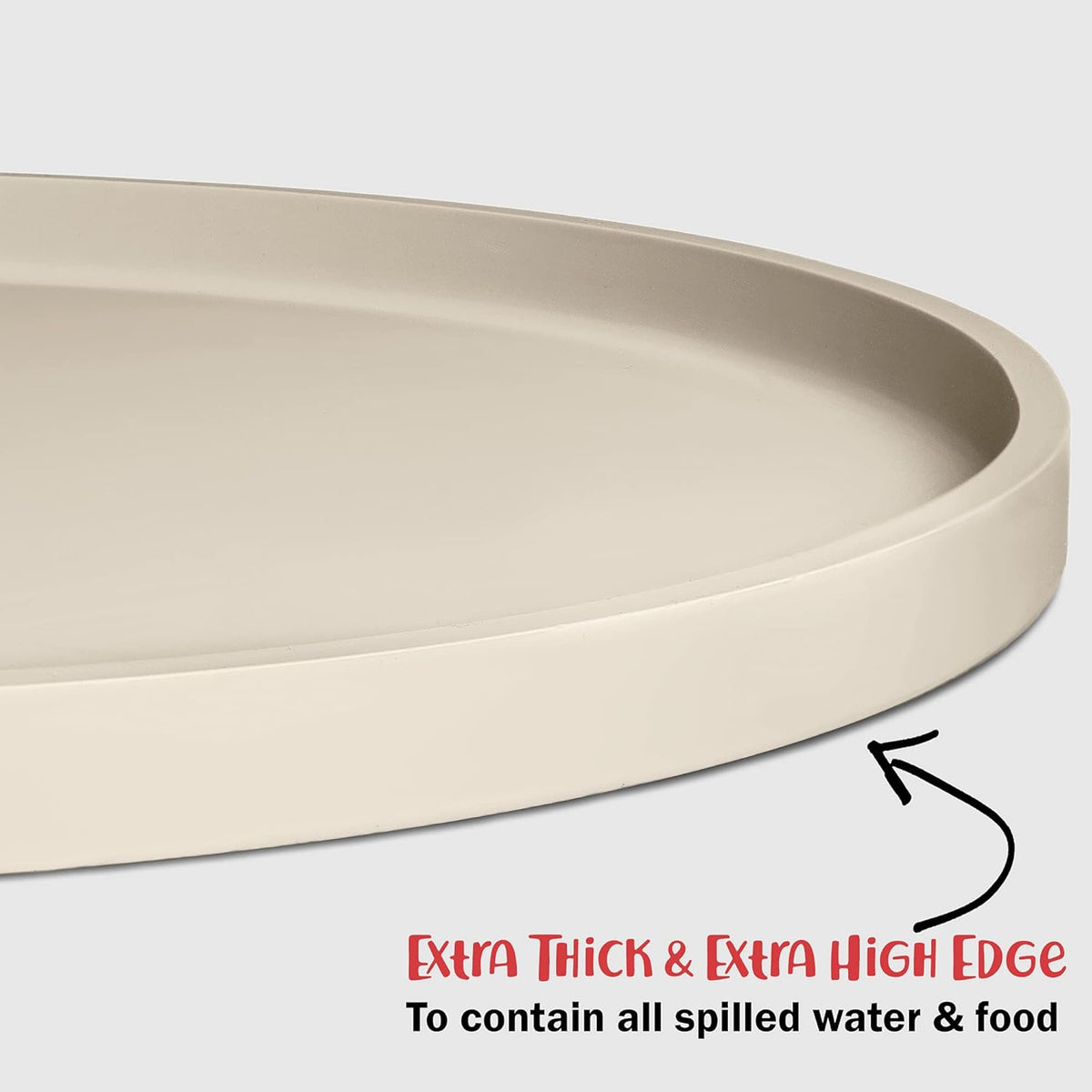 Dog Food Mat - Waterproof Silicone Feeding Mat for Food and Water Bowls, Small, White Sand - photo 5
