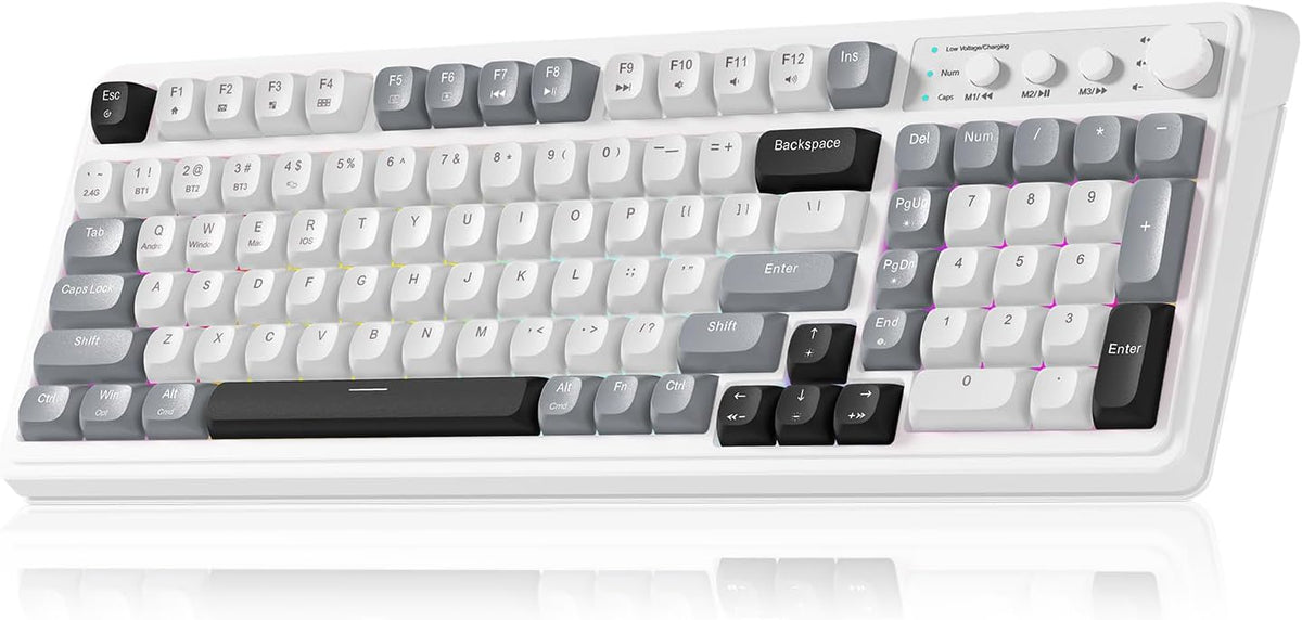 Keyboard, Wireless Gaming Keyboard Bluetooth Ergonomic Creamy Computer Keyboards Cute Full Size Backlit - photo 4