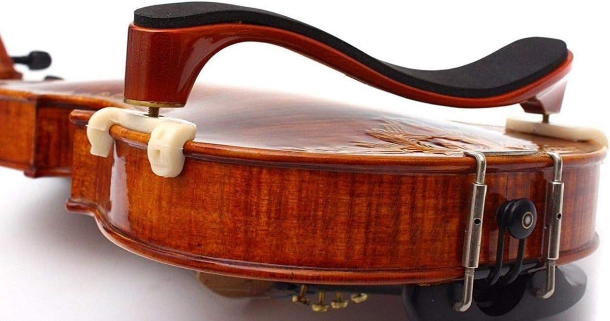 Violin Shoulder Rest for 4/4 & 3/4 Violins, Burgundy Tiger Stripe - photo 5