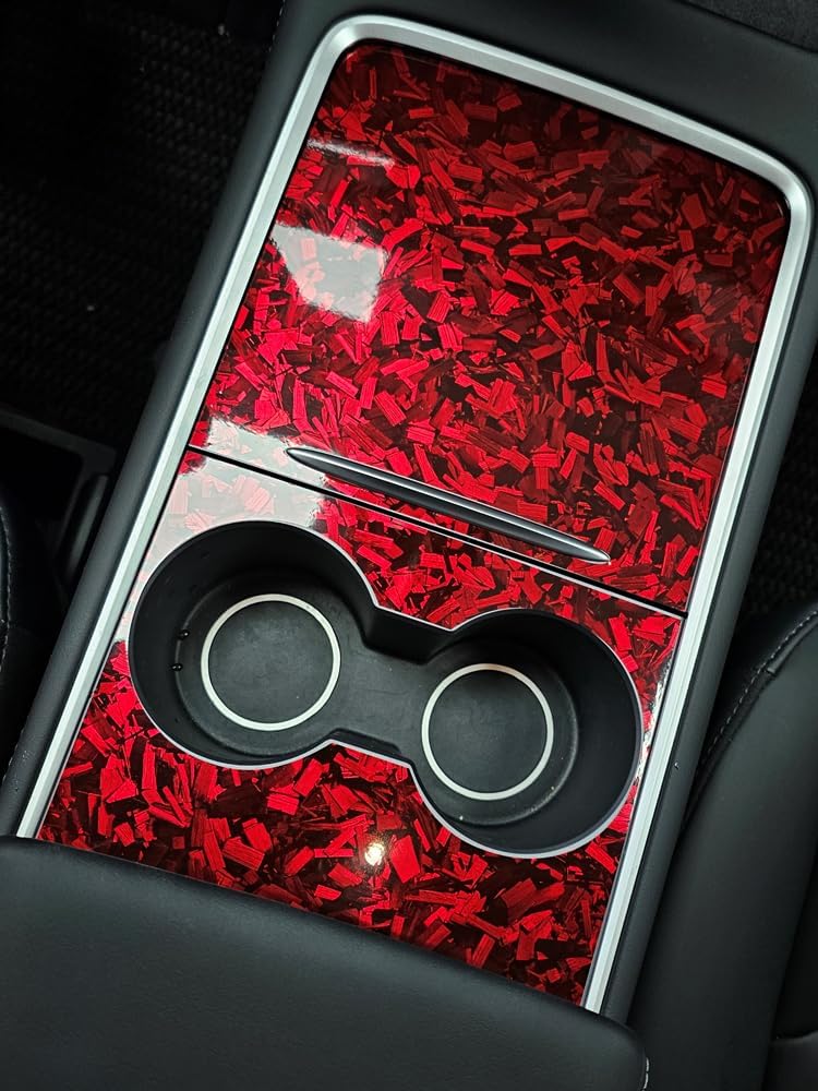 Forged Gloss Carbon Fiber Red Vinyl Wrap Roll - Red, 1 ft x 3.5 ft - photo 5