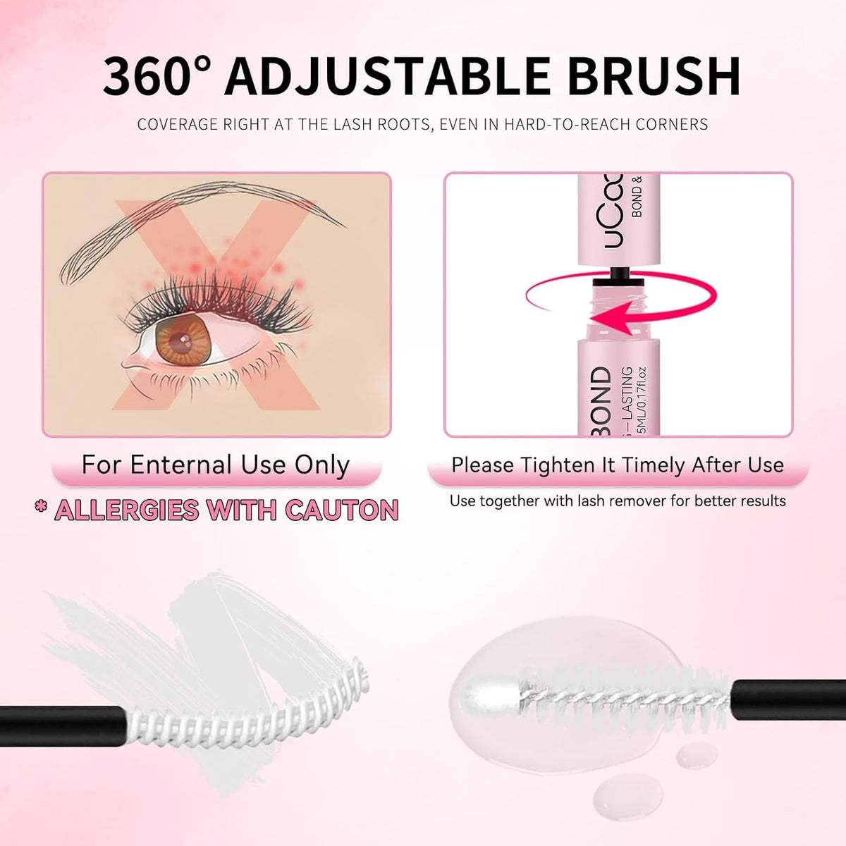 Lash Bond and Seal Waterproof for Lash Clusters 144Hours New Upgrade Leak-Proof Cap Upgraded Airtight - photo 5