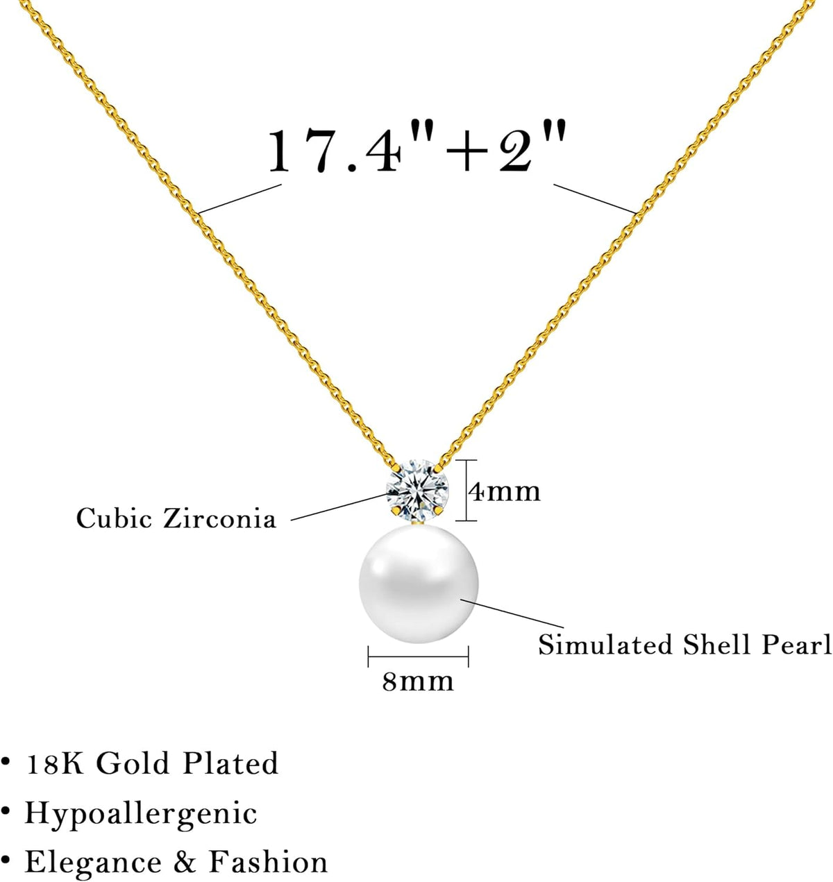 Single Pearl Necklace Birthday Gift for Mom - photo 5