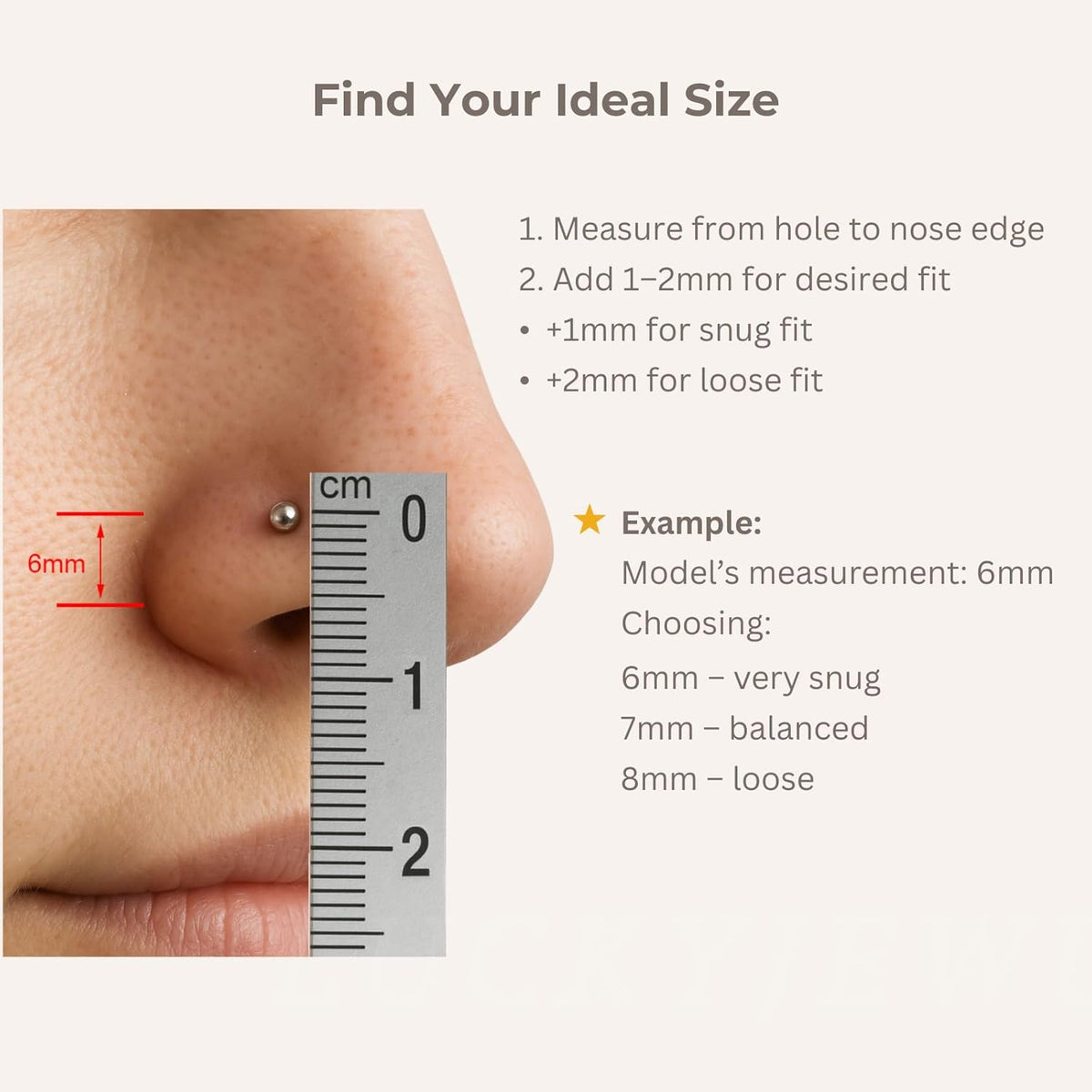 Small Gold Filled Nose Ring Hoop for Women, 7mm 22G - photo 5
