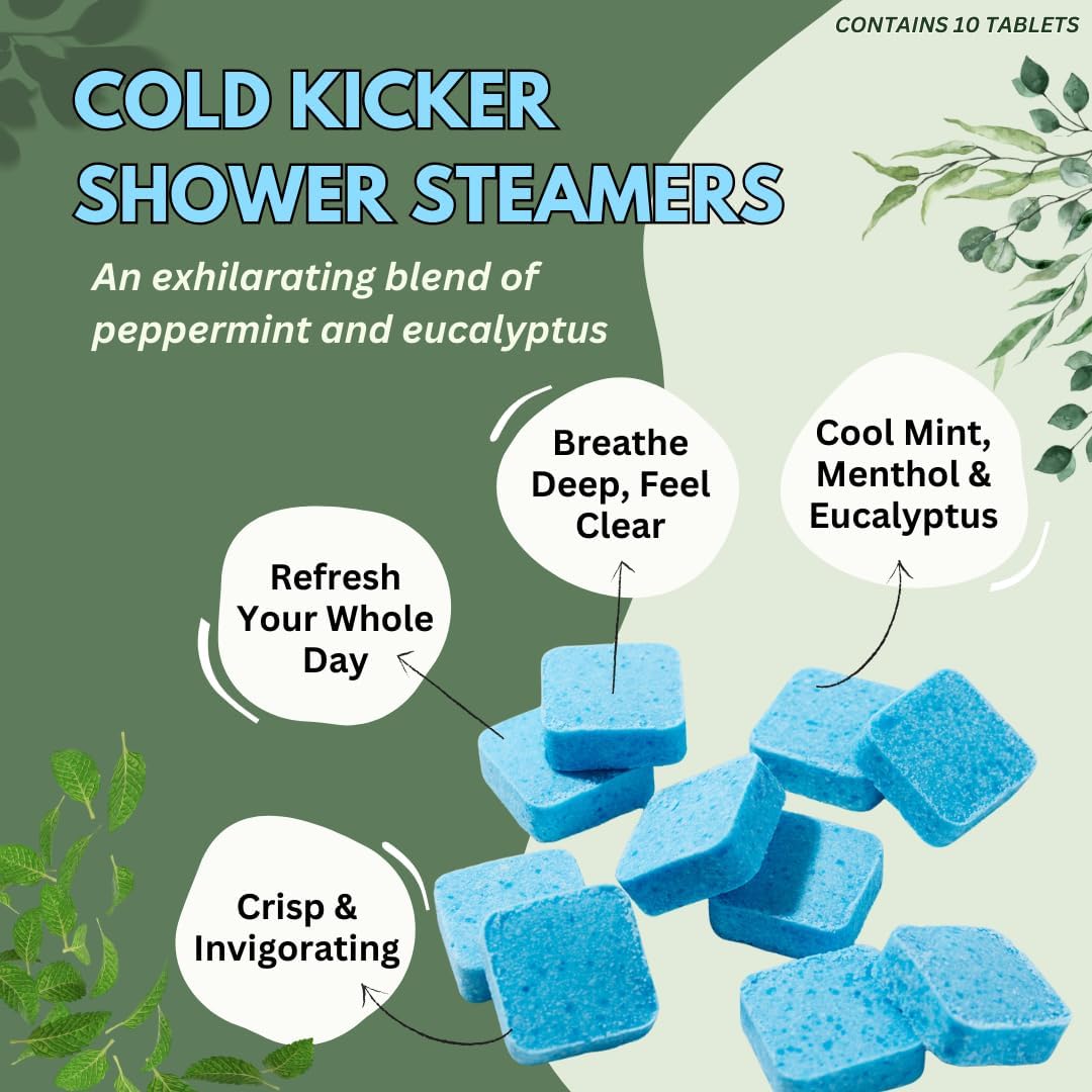 Peppermint & Eucalyptus Aromatherapy Shower Steamers, 10 Pack - photo 5