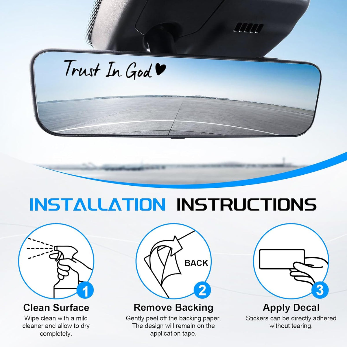 4-Piece Black Trust in God Car Decal Set - photo 5