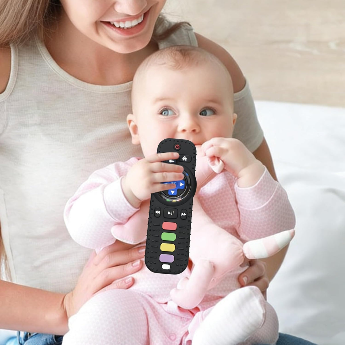 Black Silicone Baby Teether Remote Control Rattle Toy - photo 5