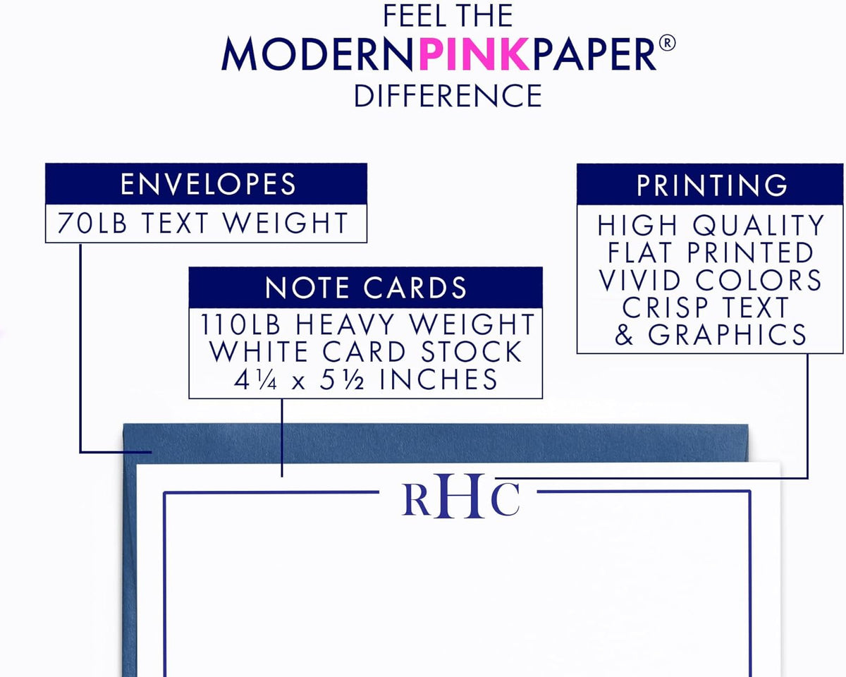 3 Letter Monogram Stationery Set for Men or Women FLAT - photo 5