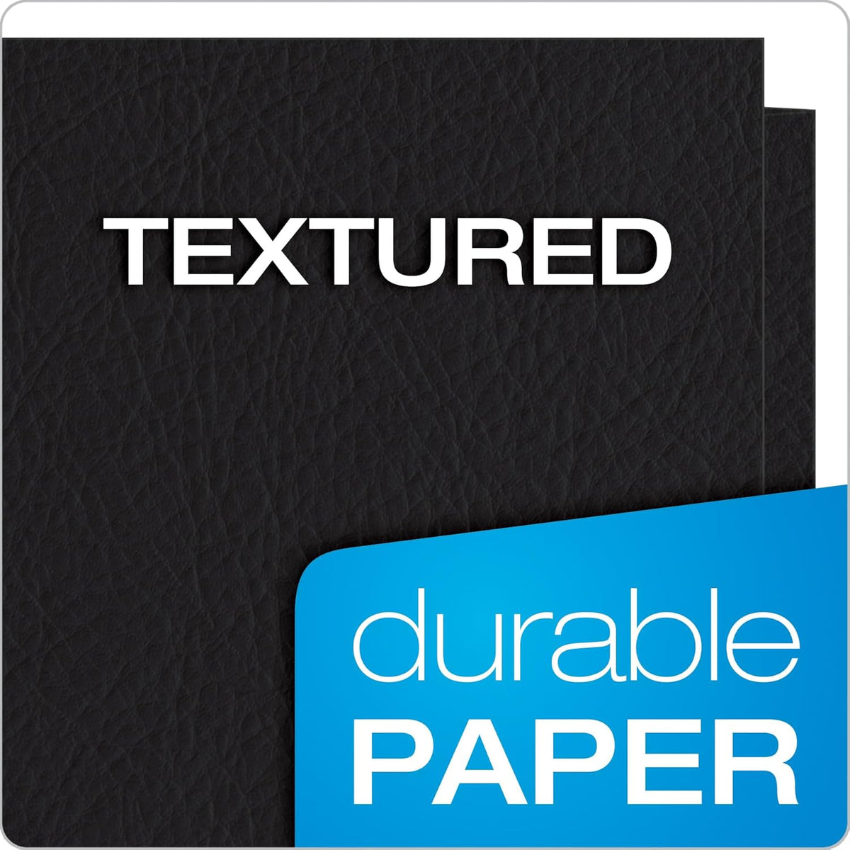 Black Twin-Pocket Letter Folders, Textured Paper, 100-Sheet Capacity, Box of 25 - photo 5