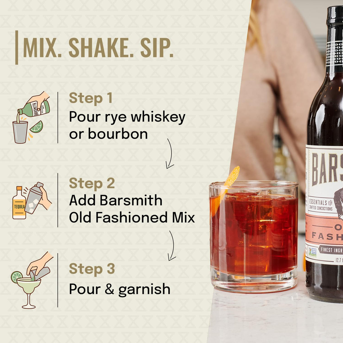 Old Fashioned Mix - Classic Whiskey Drink Mixer, 12.7 oz Bottle - photo 5