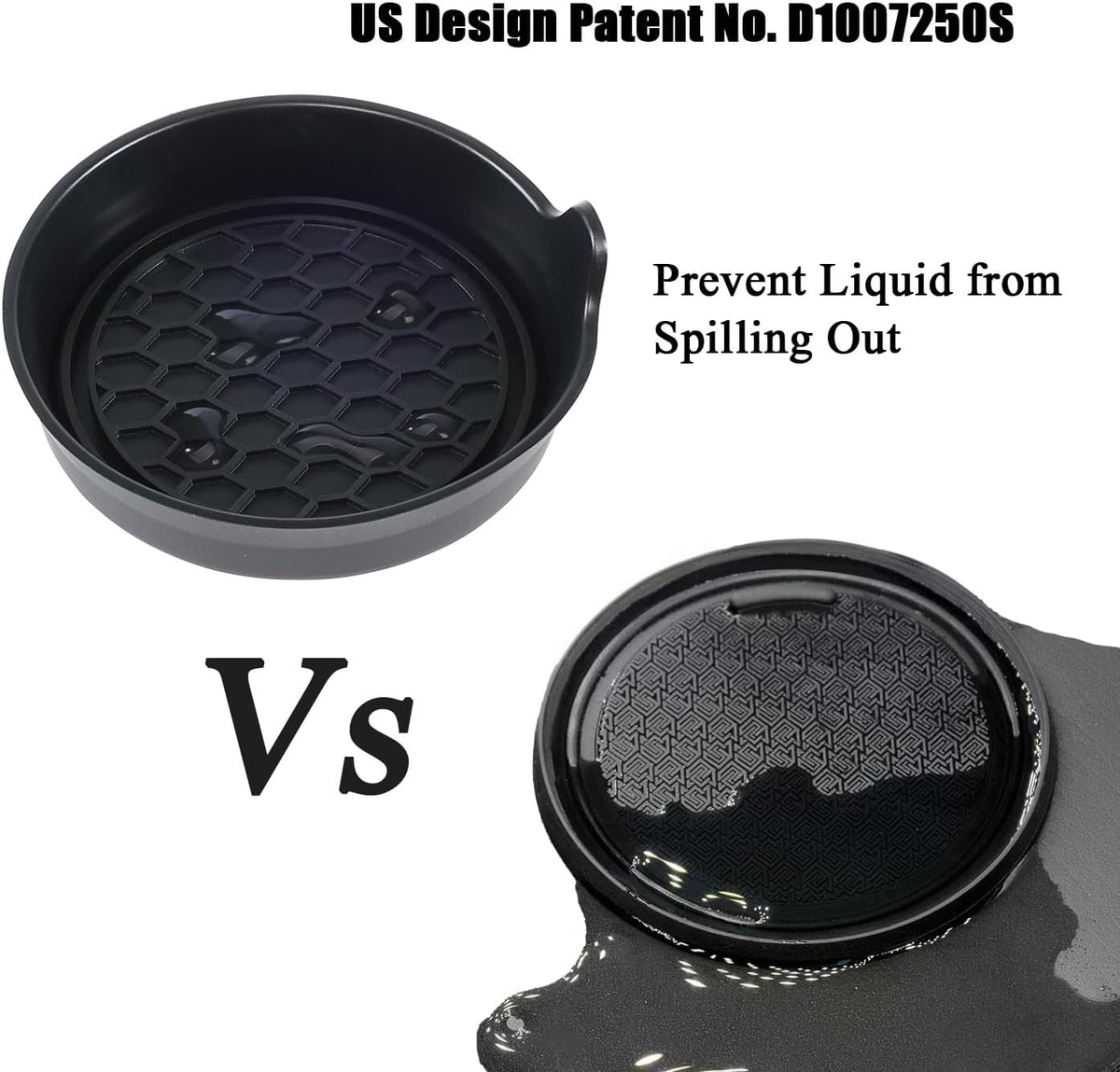 Universal Waterproof Non-Slip Car Cup Coasters, 2 Pack Black - photo 5