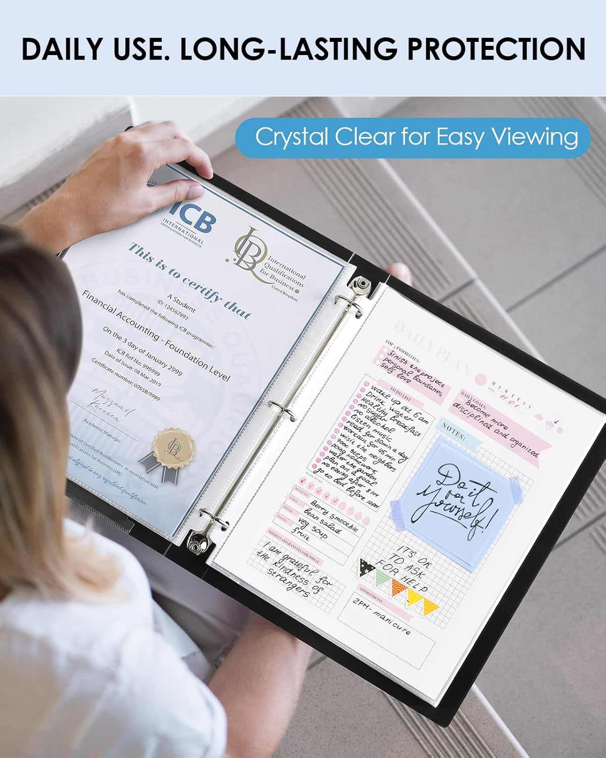 Sheet Protectors 8.5 x 11 Inch, Clear Top Loading Page Protectors for 3 Ring Binder, Polypropylene - photo 5