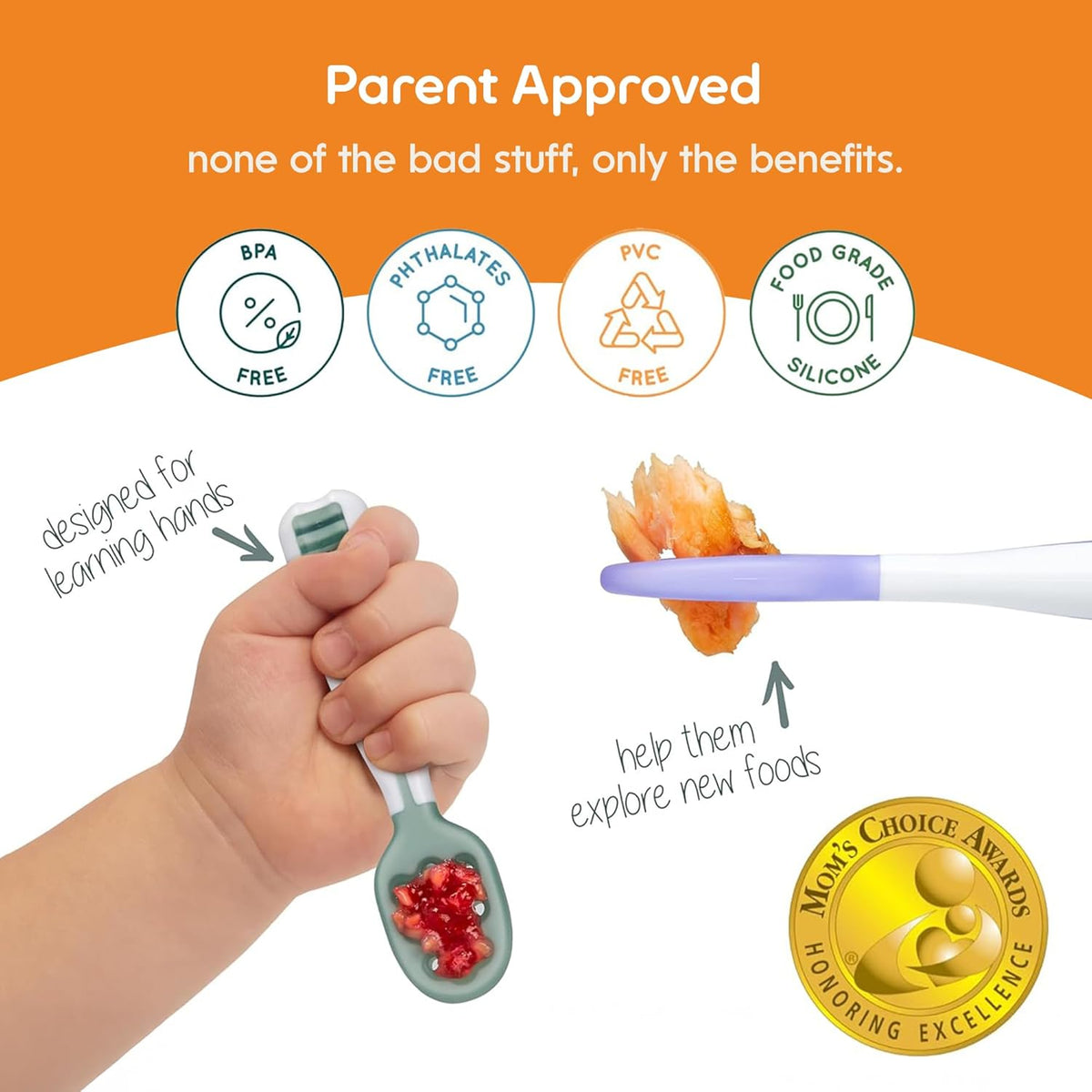 Baby Spoons Set, Baby Essentials Pre-Spoon for 6+ Months, First Stage Self-Feeding Spoons for Baby Led - photo 5