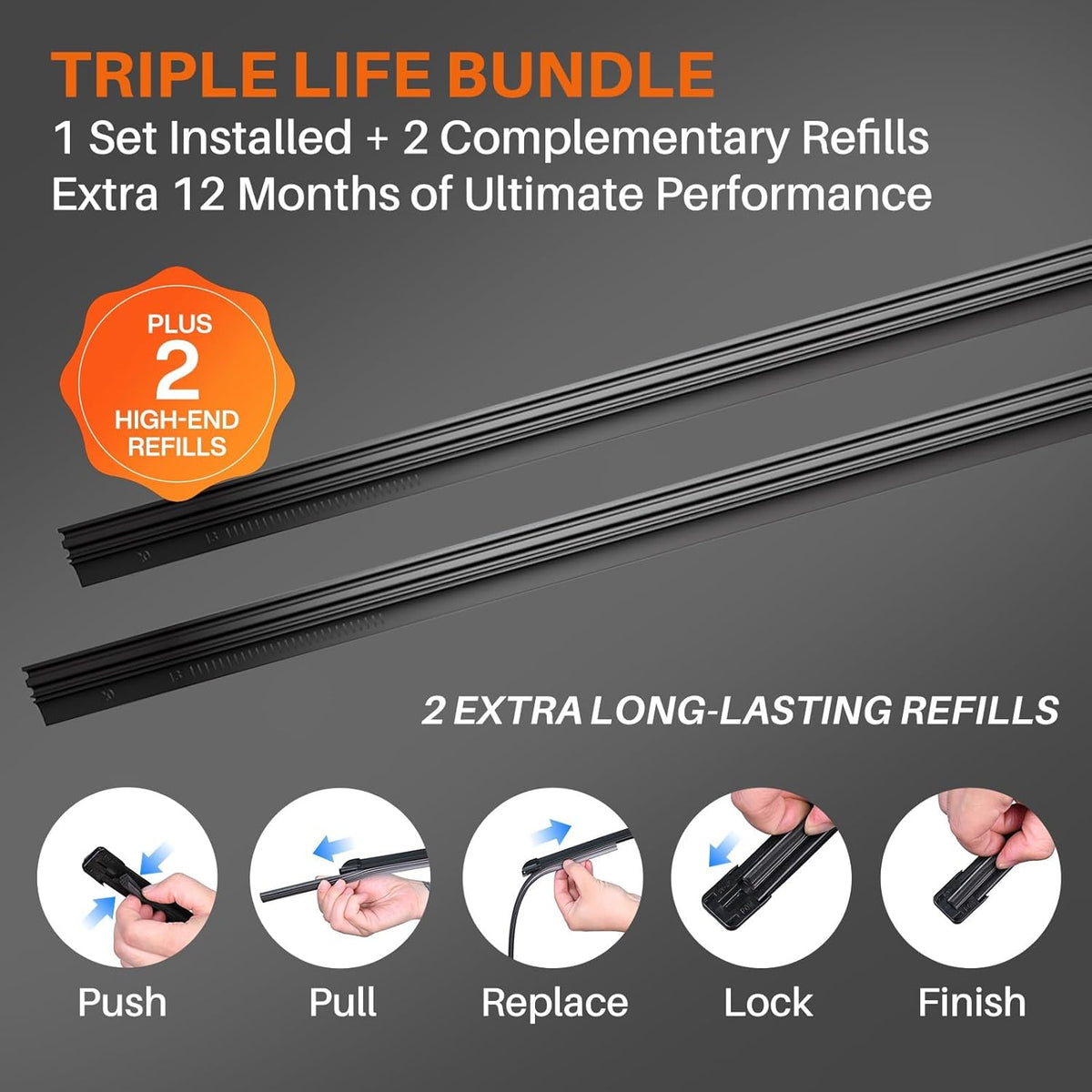 Water Repellent Silicone Wiper Blades, 22 Inch, 2 Pack - photo 5