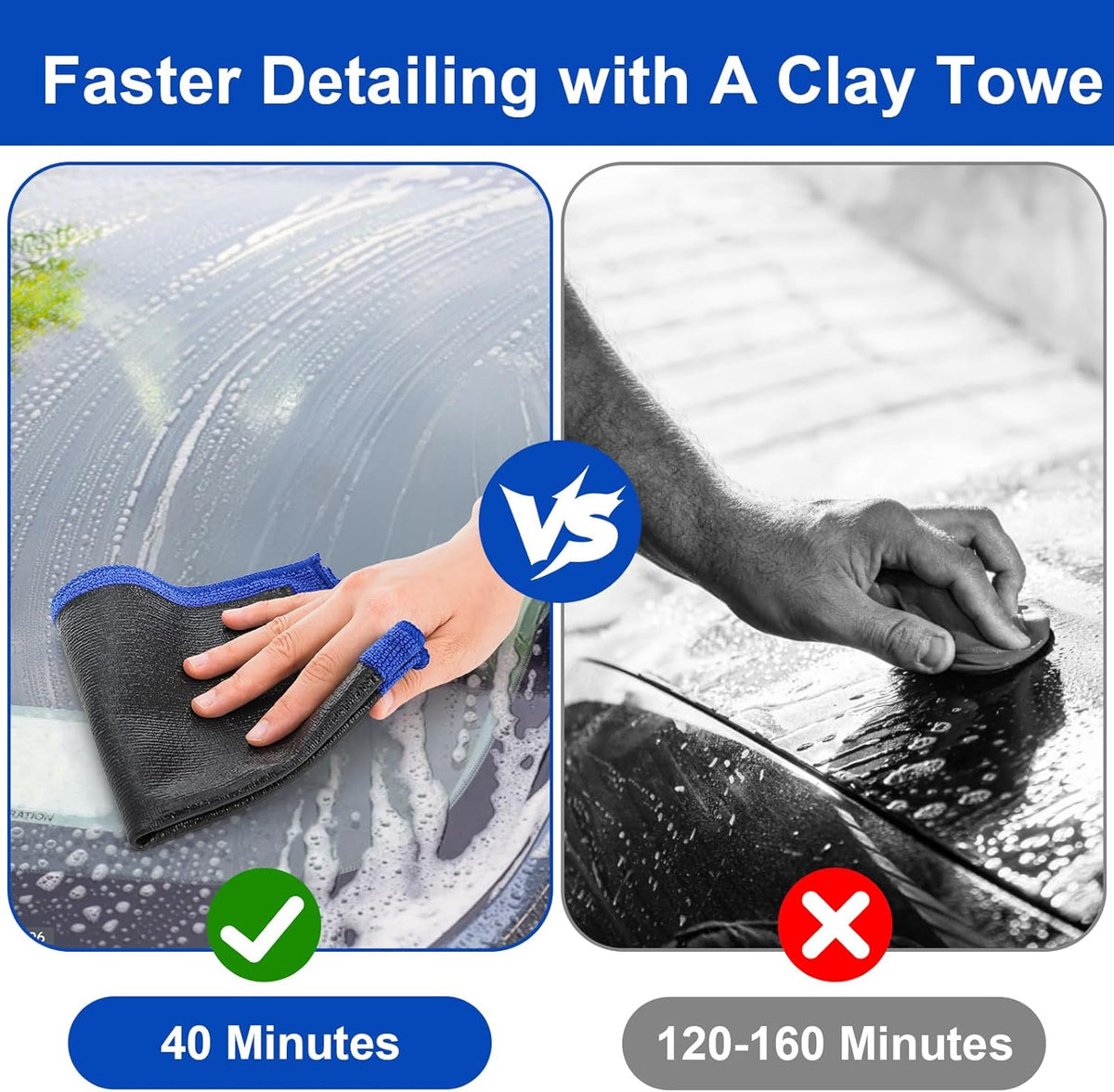 4 Pcs Clay Towel Auto Detailing for Cars, Premium Microfiber Clay Bar - photo 5