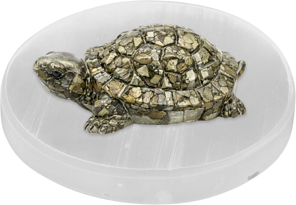 Natural Pyrite Tortoise Turtle Figurine for Feng Shui Wealth & Good Luck - photo 3