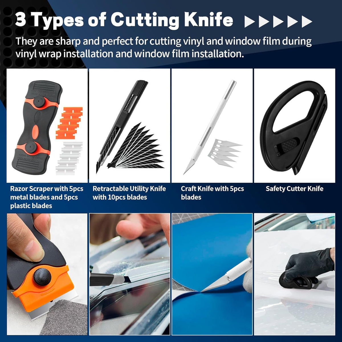 Car Window Tint Installation Tools Kit Window Film Tinting Kit Vehicle Glass Protective Film - photo 5