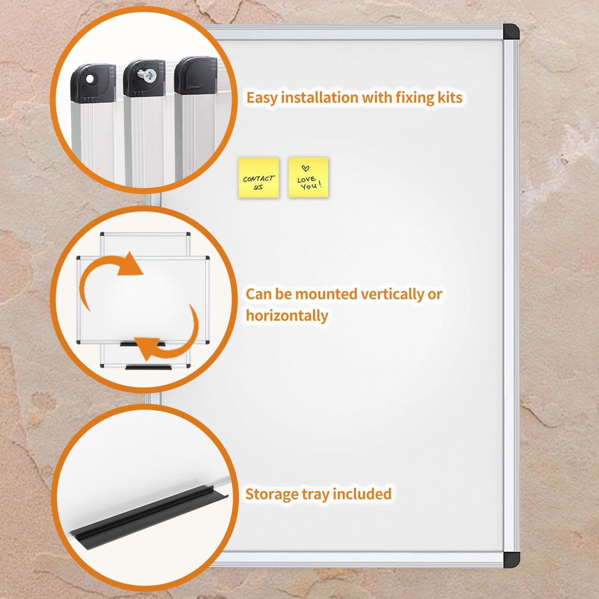 Magnetic Dry Erase Board, 36 X 24 Inches, Silver Aluminium Frame - photo 5
