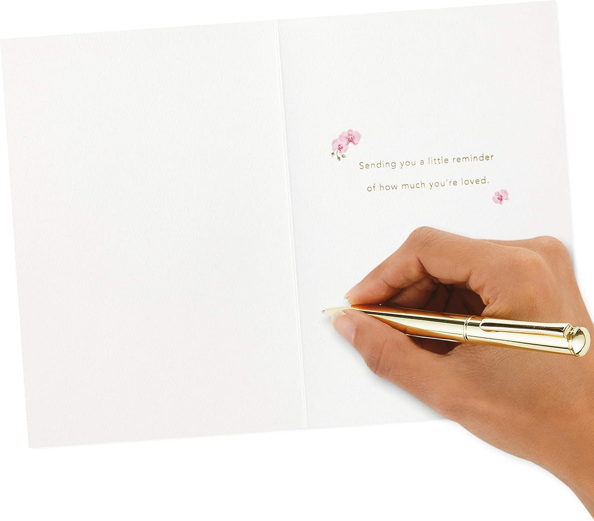 Mother's Day Card, Pink Orchid, 5 × 7.2 in, Gold-Foil-Lined Envelope - photo 5