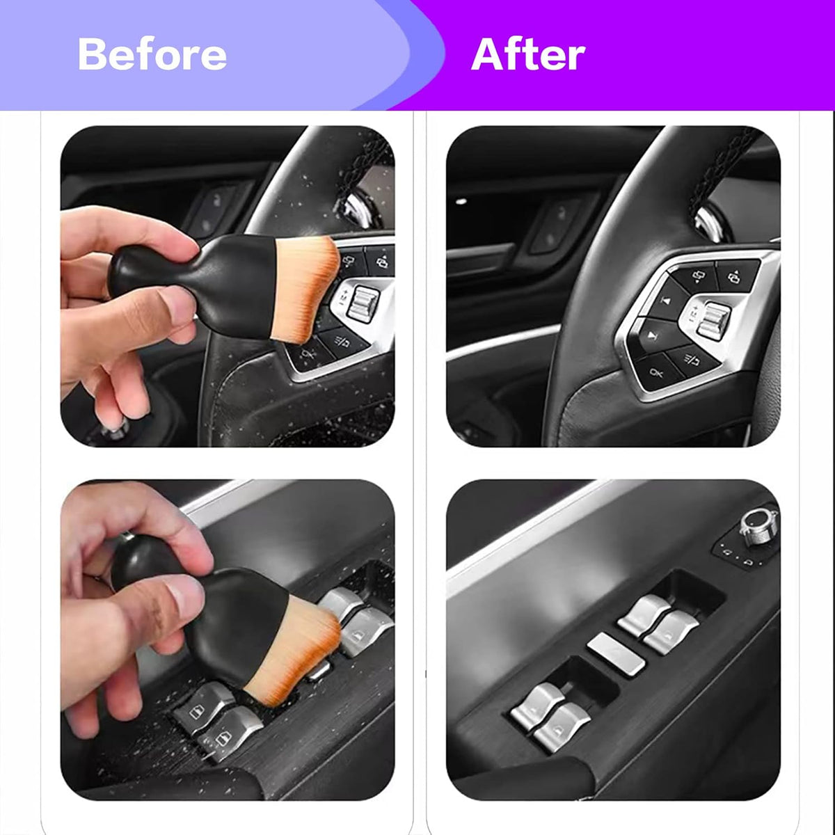 Black Soft Bristle Car Interior Detailing Brush - photo 5