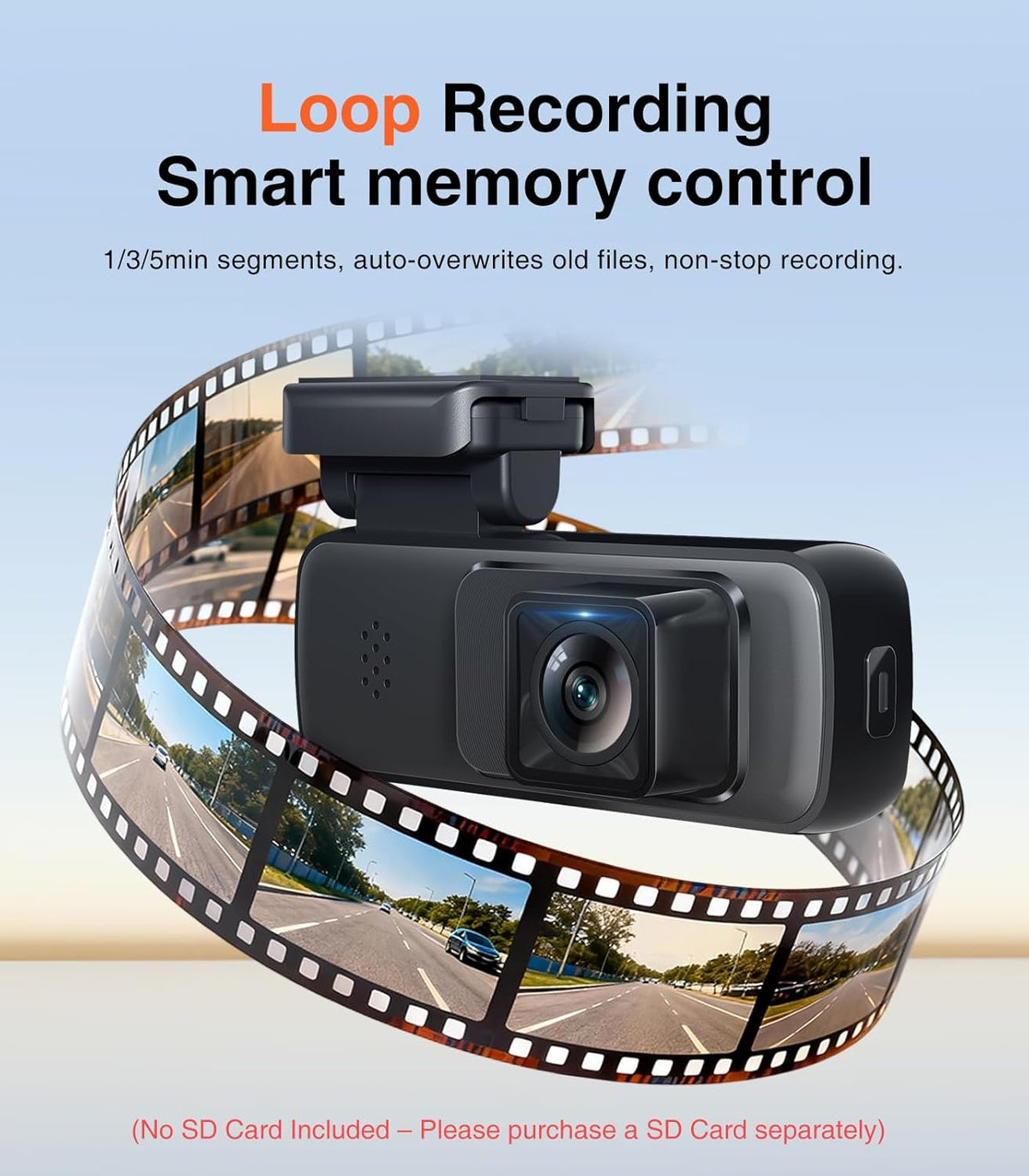 Front Dashcam for Cars, Mini 2K Dash Camera, Dash Cam Built-in WiFi - photo 5