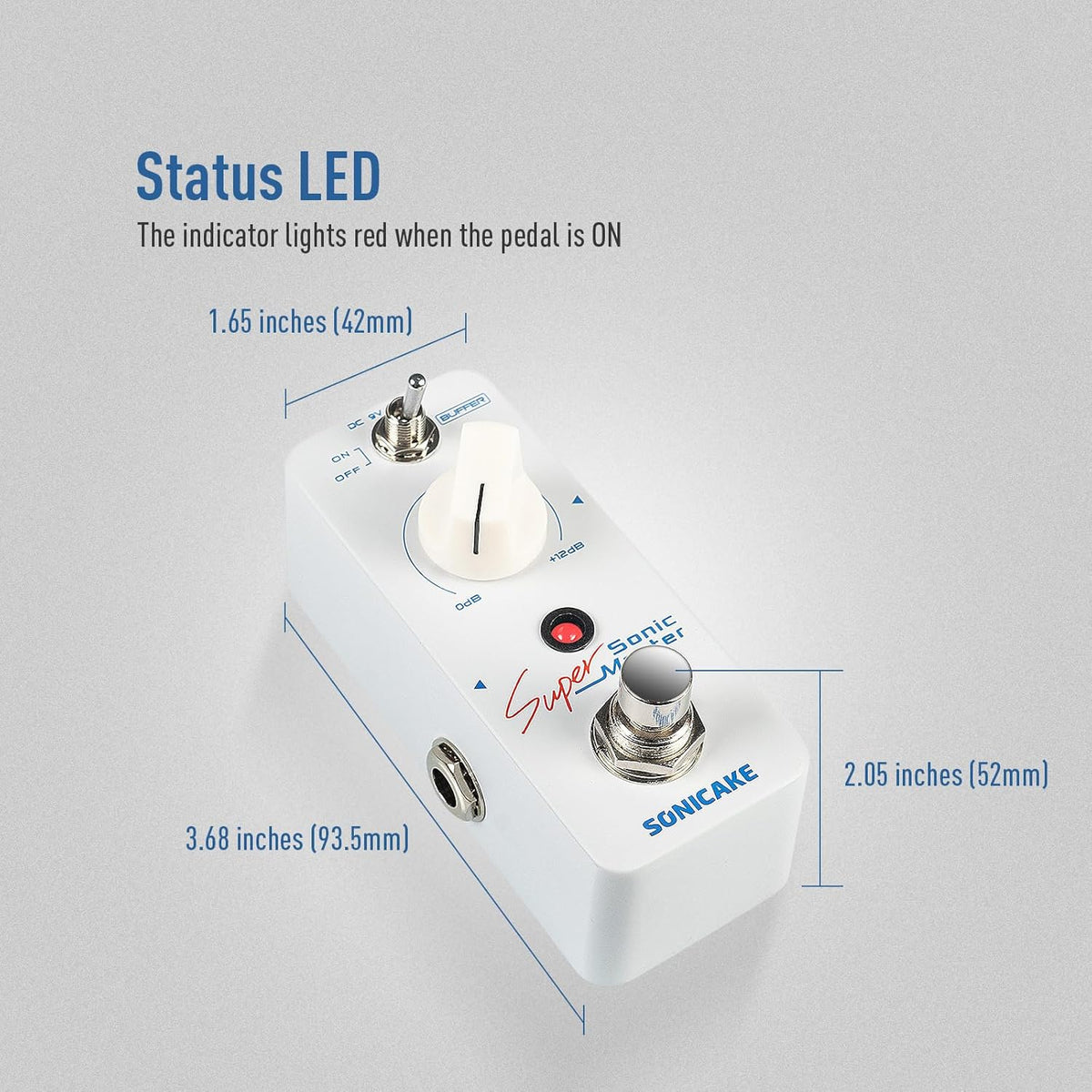Clean Boost Pedal with Buffer and +12dB Gain, Mini Pure Boost Guitar Bass Effects Pedal - photo 5