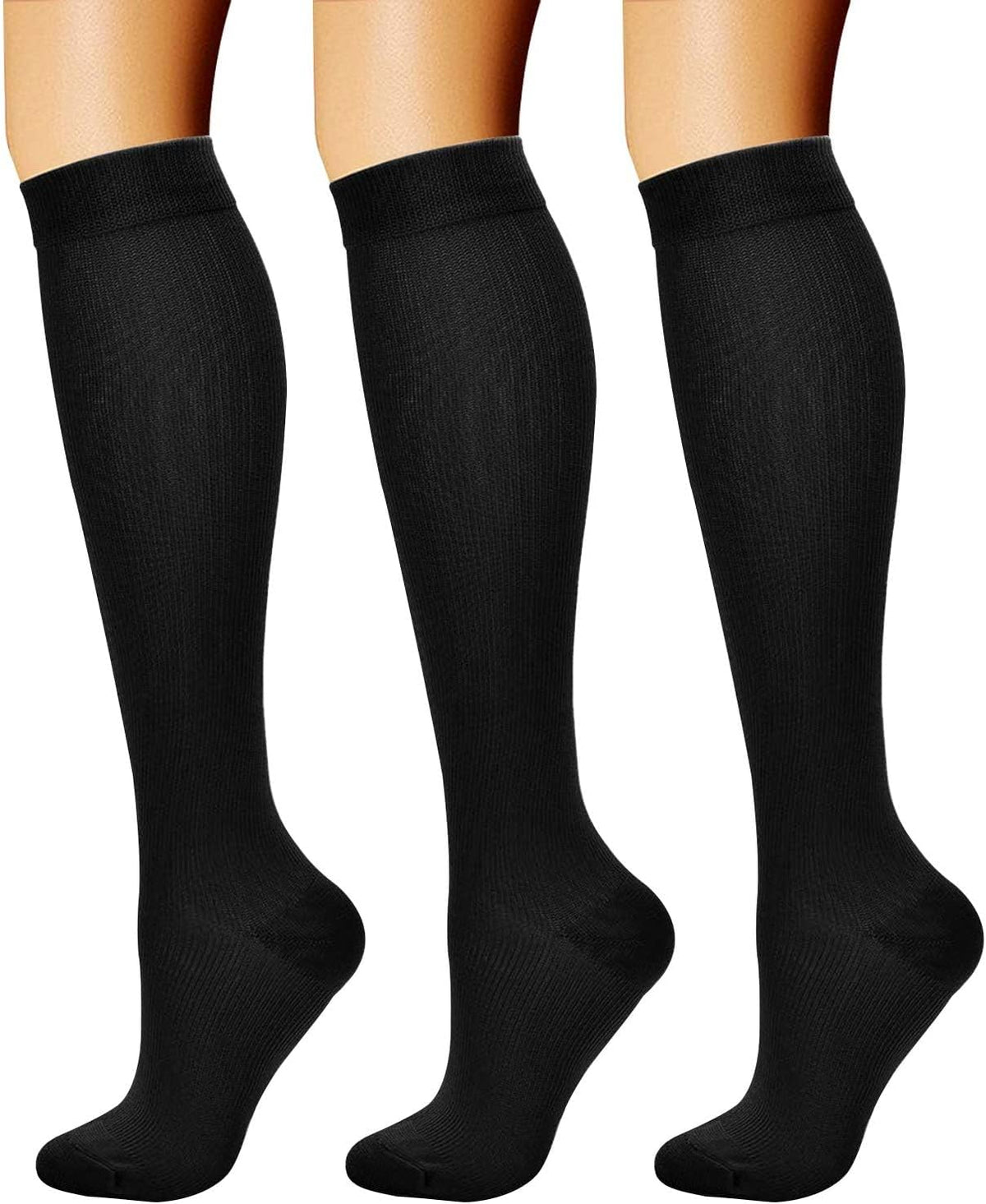 Compression Socks (3 Pairs) - 15-20 mmHg, Black, S/M - photo 5