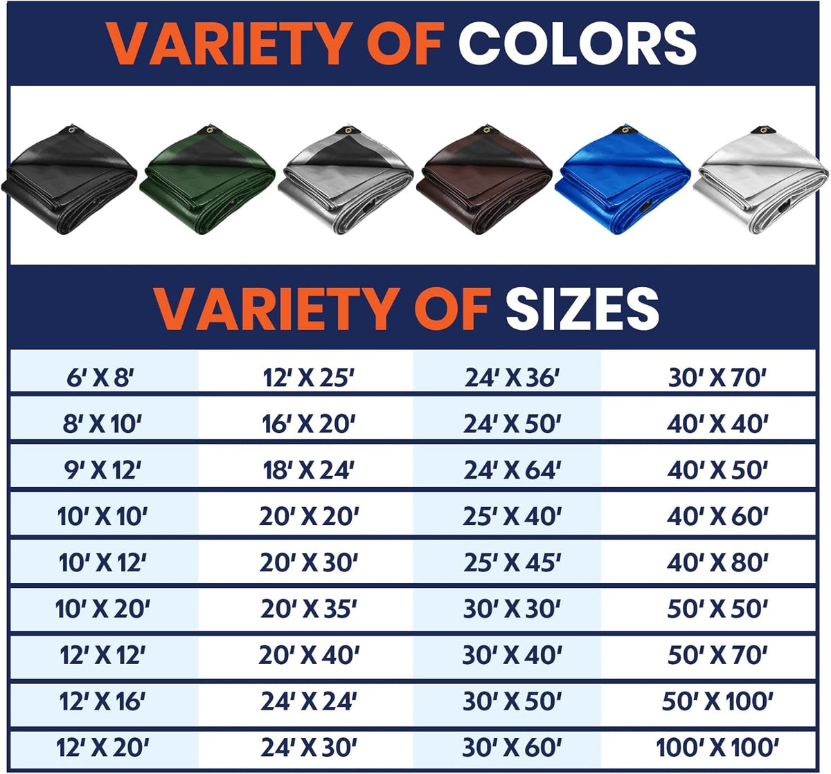 Extra Heavy Duty 14 Mil Tarp Cover, Waterproof - photo 5