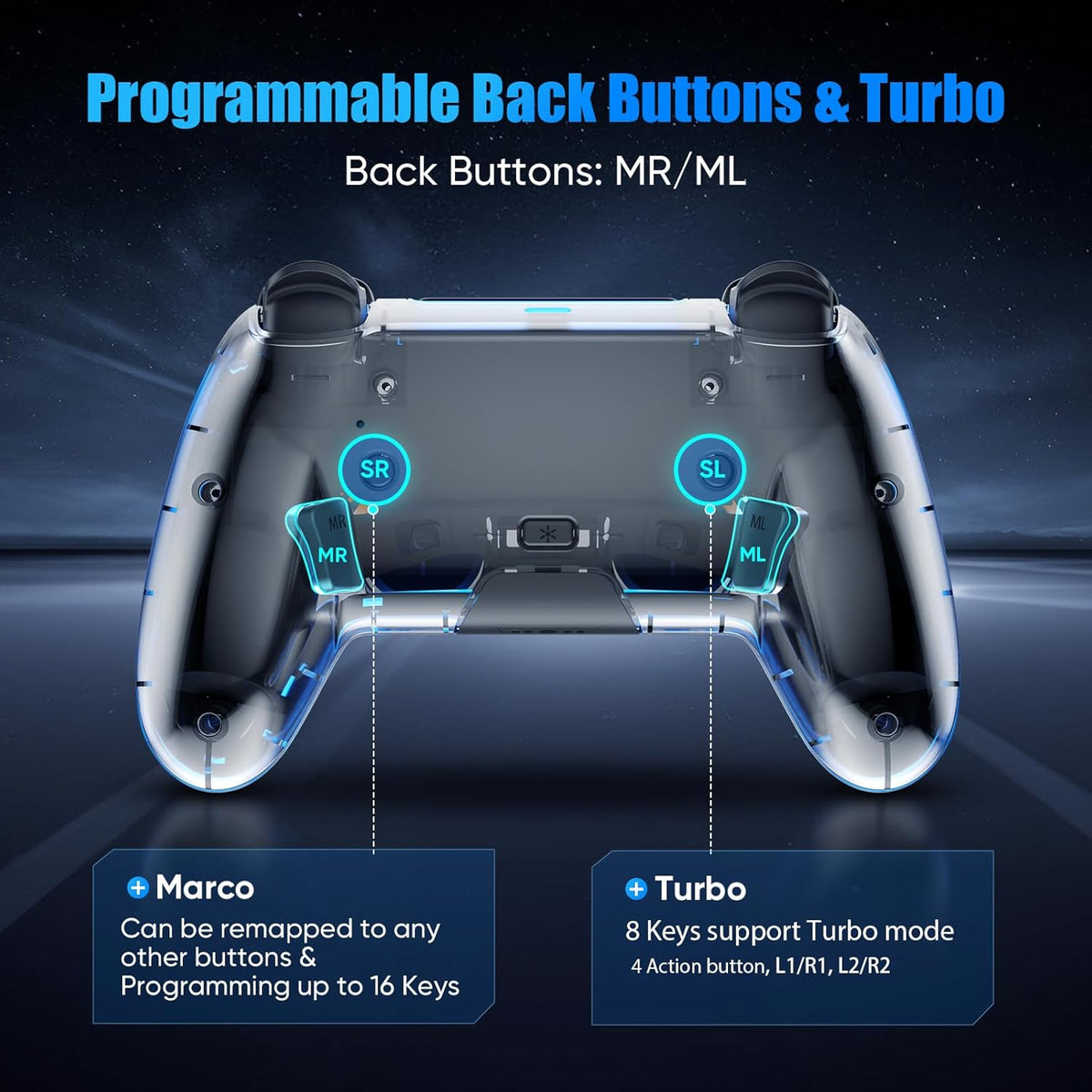 Wireless Hall Effect Game Controller with LED Lighting - photo 5