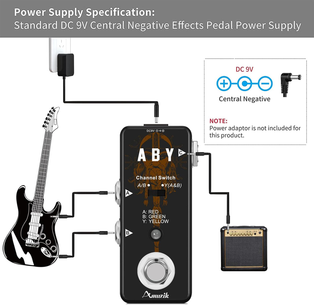 Switch Box Pedals Functional ABY BOX Switch Guitar Pedal Selector Audio Channel Pedal for Guitar Mini - photo 5