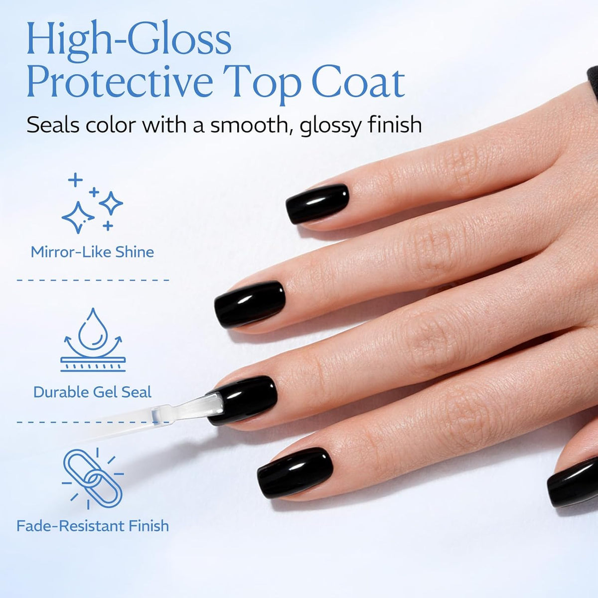 18ml No Wipe High Gloss Clear Gel Top Coat - photo 5