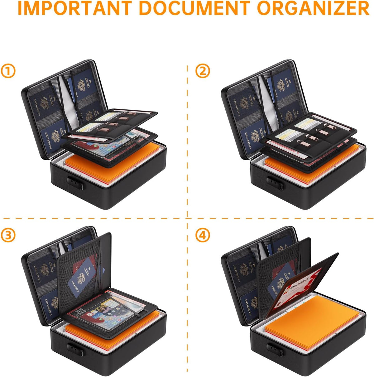 5200°F Fireproof & Water-Resistant Document Organizer with Lock - photo 5