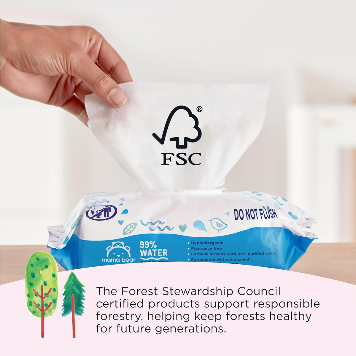 99% Water Baby Wipes, Fragrance Free, 72 Count, Pack of 6 - photo 5