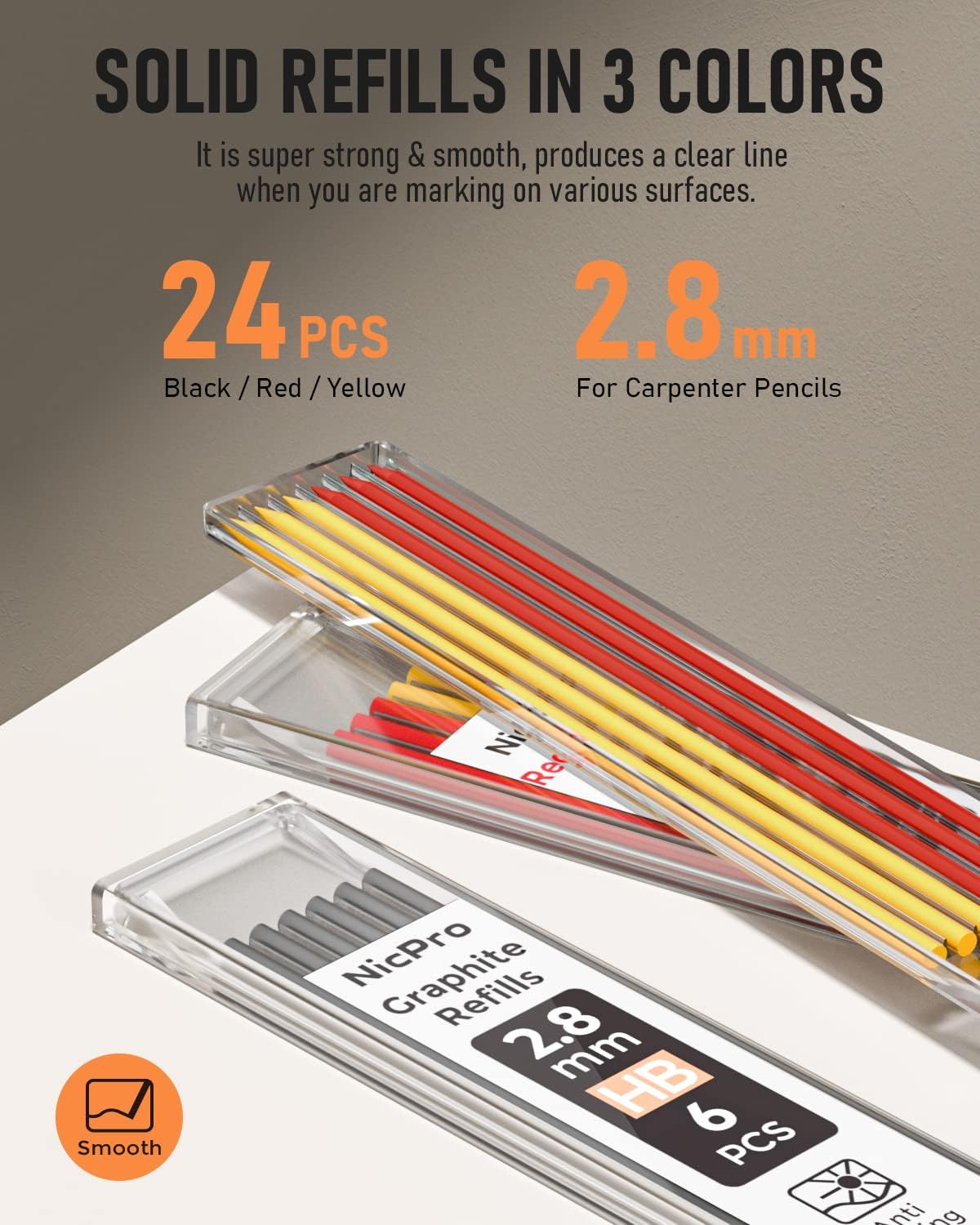 Carpenter Pencil with Sharpener, Mechanical Pencils Set with 26 Refills, Deep Hole Marker for - photo 5