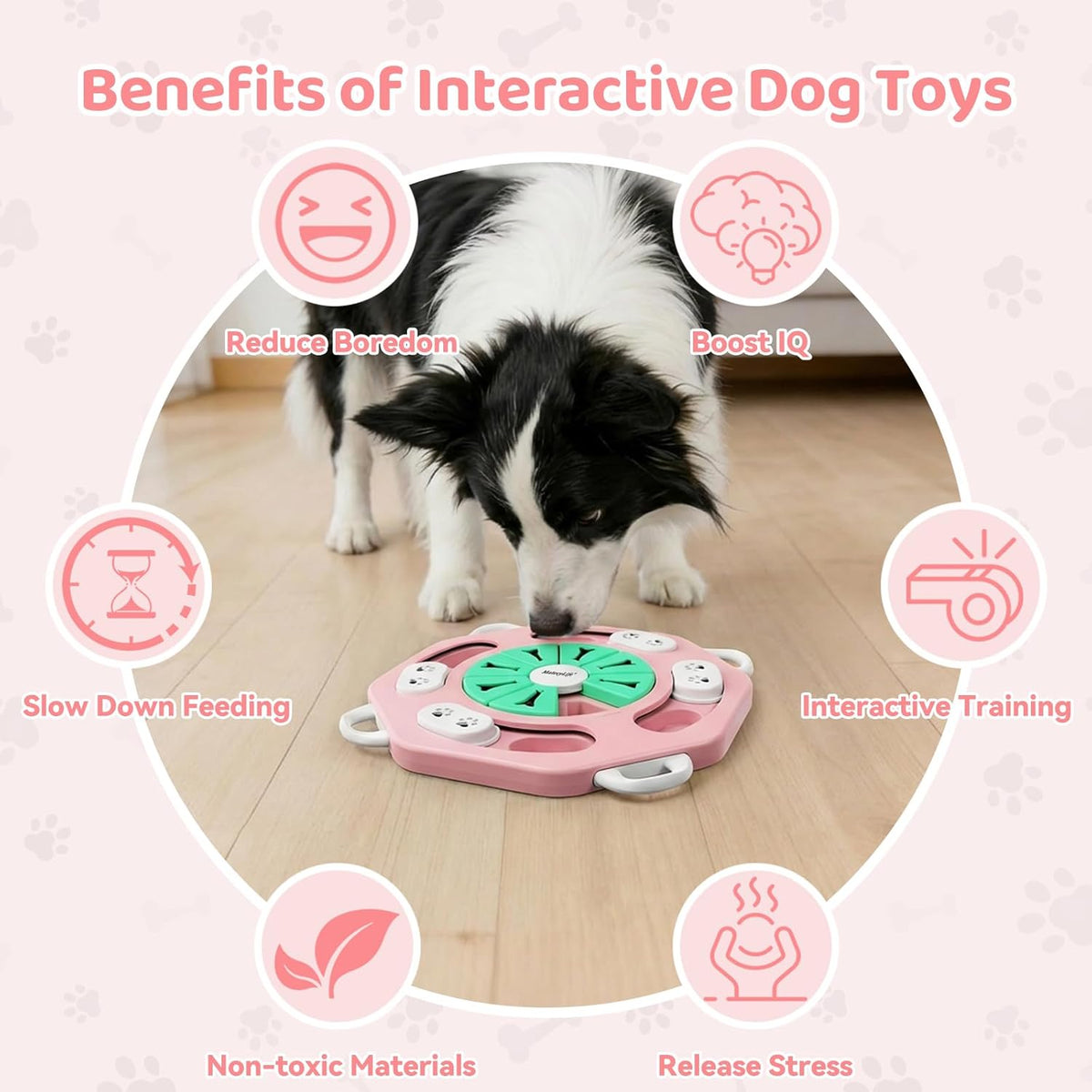 Pink Level-1 Dog Puzzle Treat Dispenser for Small and Medium Dogs - photo 5