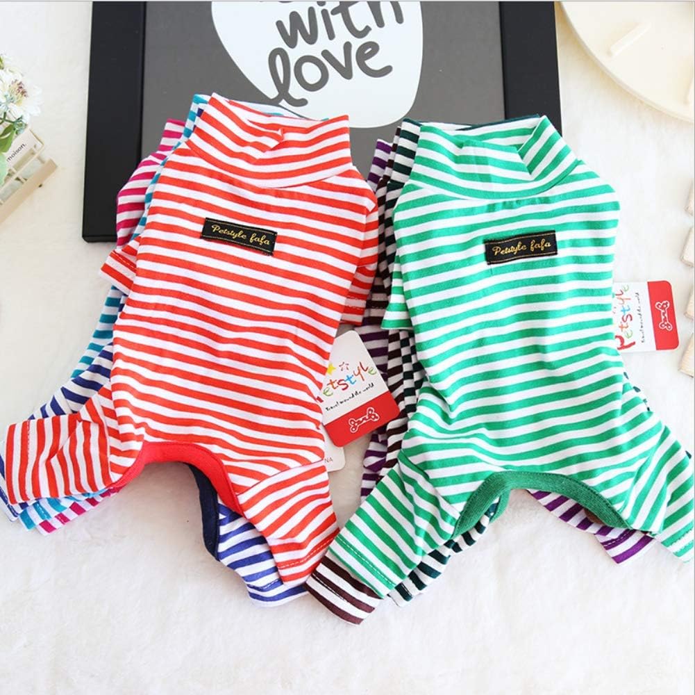 Soft Cotton Striped Dog Pajamas for Small Dogs, Cats, and Puppies, 2-Pack - photo 5