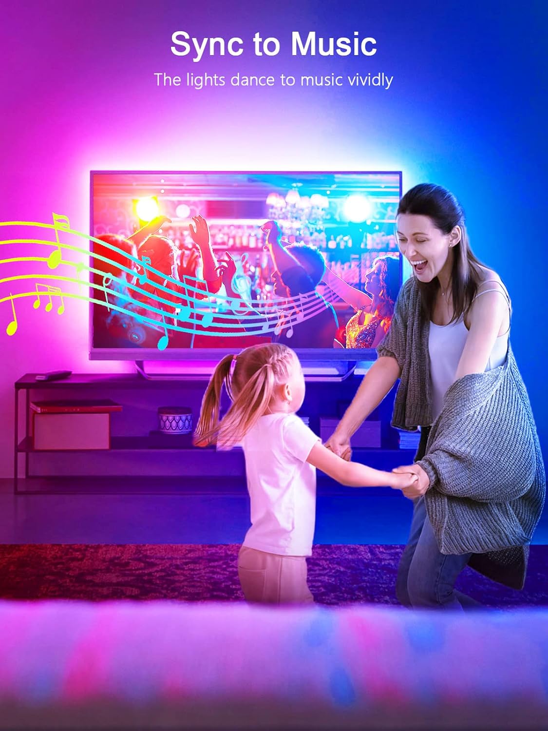 16.4 ft RGB LED TV Backlight for 45-75 Inch TVs