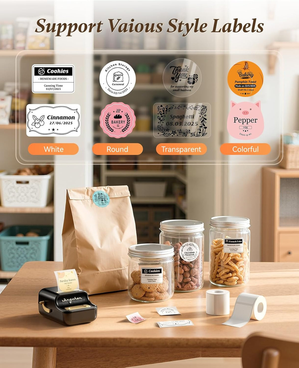 Portable Thermal Label Maker, Inkless Label Printer with 50x30mm White Labels, iOS & Android Compatible - photo 5
