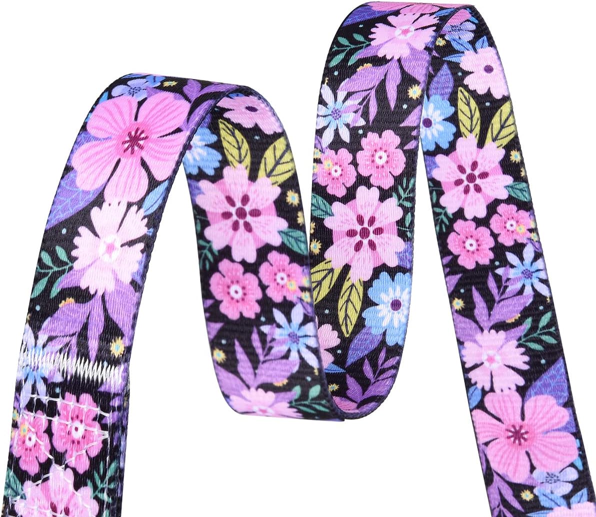 Floral Pink Adjustable Dog Collar, Medium - photo 5