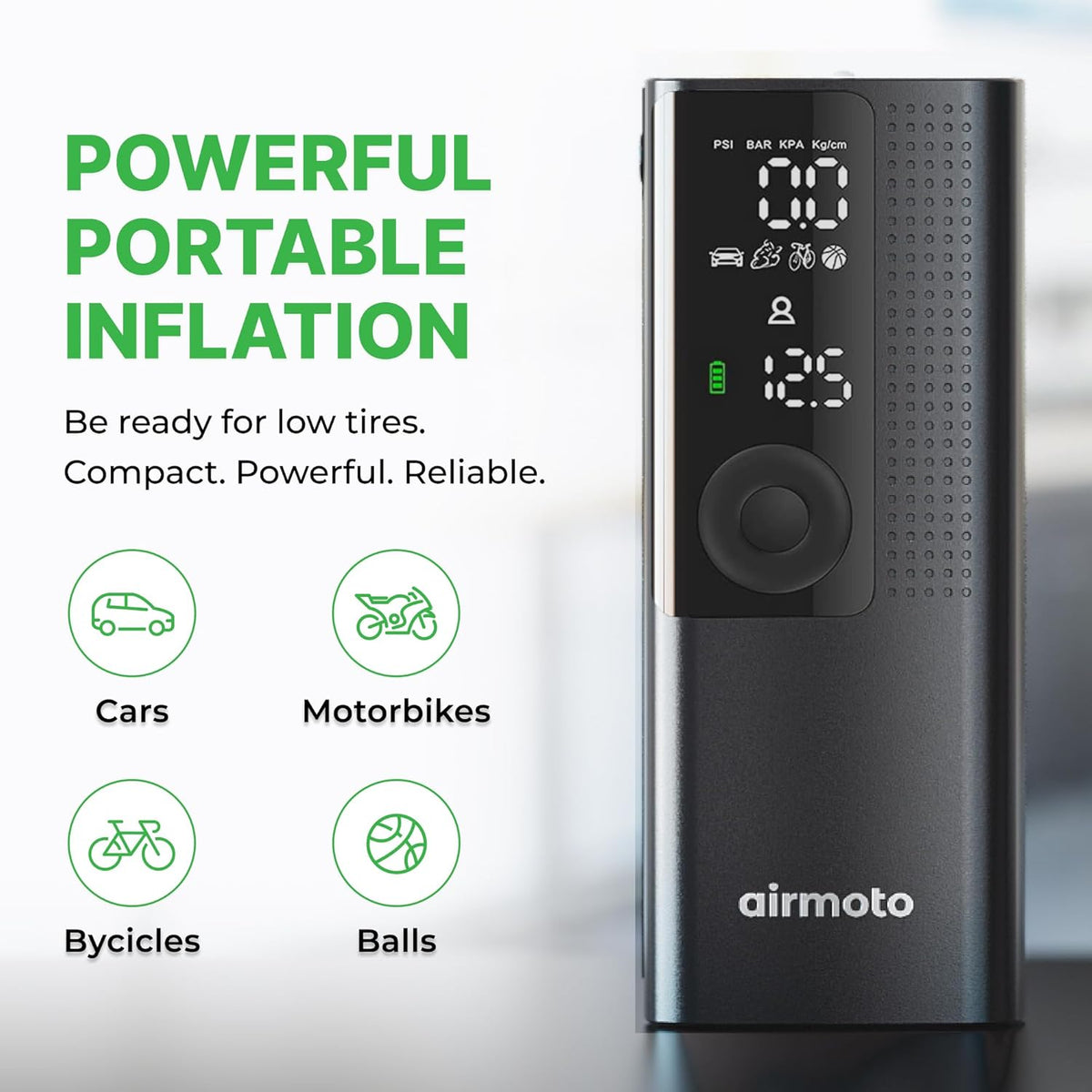 Portable Cordless Tire Inflator Air Compressor with Digital Gauge and LED Light - photo 5