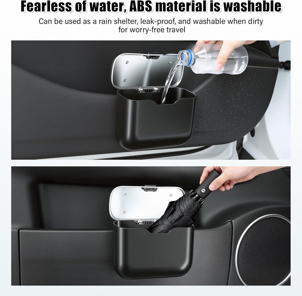 Car Trash Can, Car Garbage Bin with Lid & Handle - Leak-Proof Mini Trash Can for Car, Truck, SUV - photo 5
