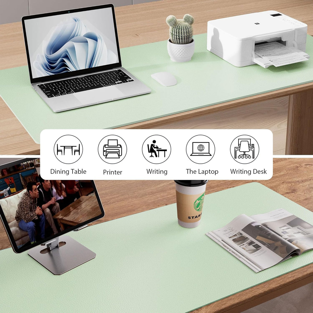 Large PU Leather Desk Pad Protector - Non-Slip Mouse Pad & Writing Mat for Office/Home, Waterproof, Easy - photo 5