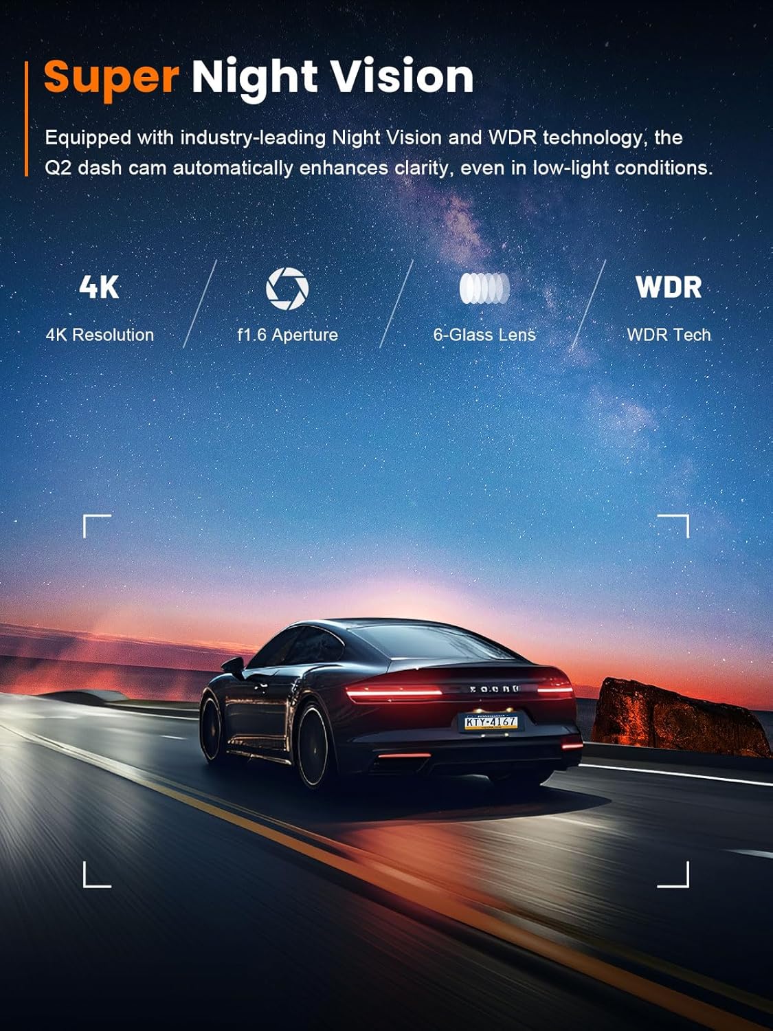 4K Front Dash Cam with Built-in 5G WiFi and 64GB Card - photo 5