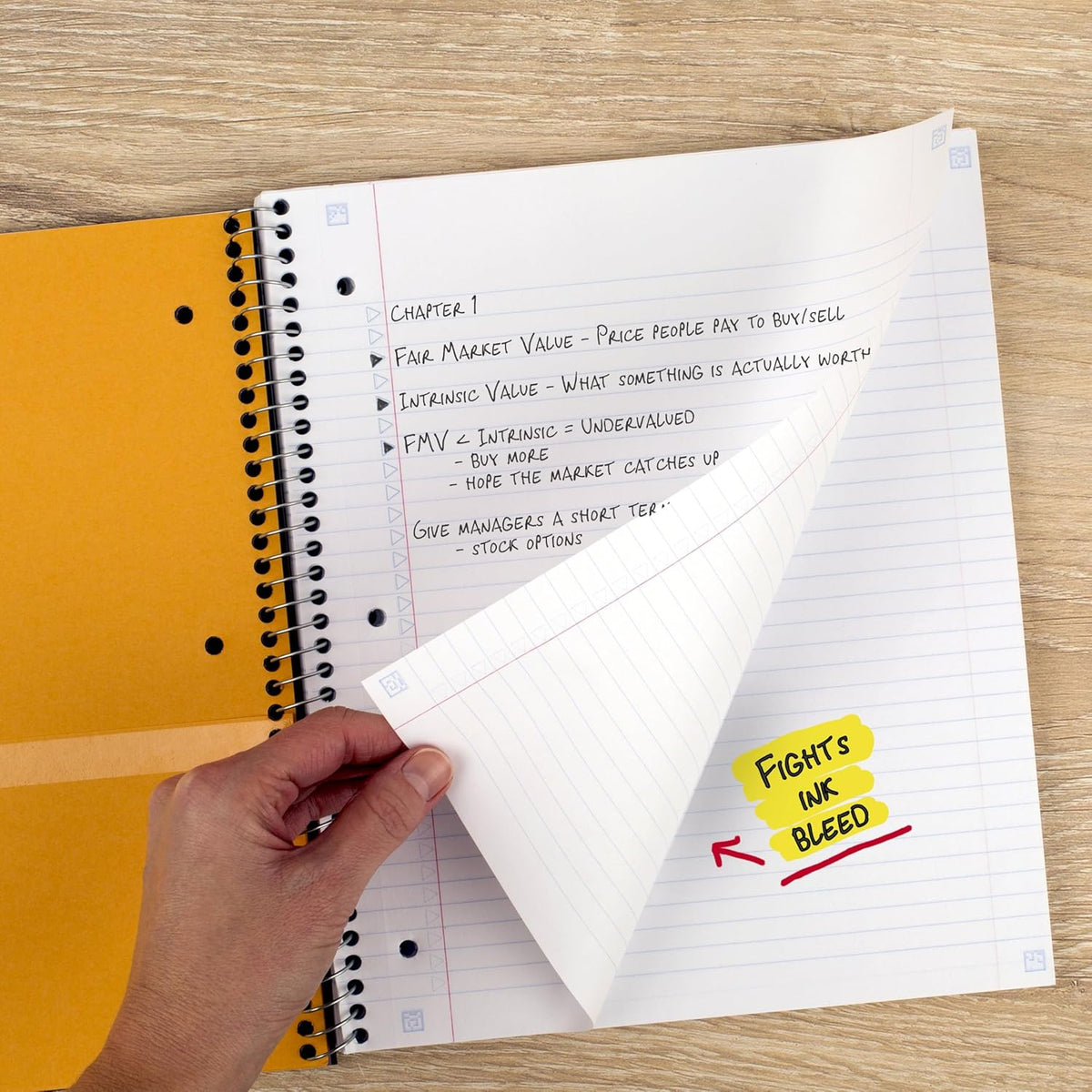 Spiral Notebook + Study App, 1 Subject, College Ruled, 8.5 x 11, 100 Sheets, Blue - photo 5