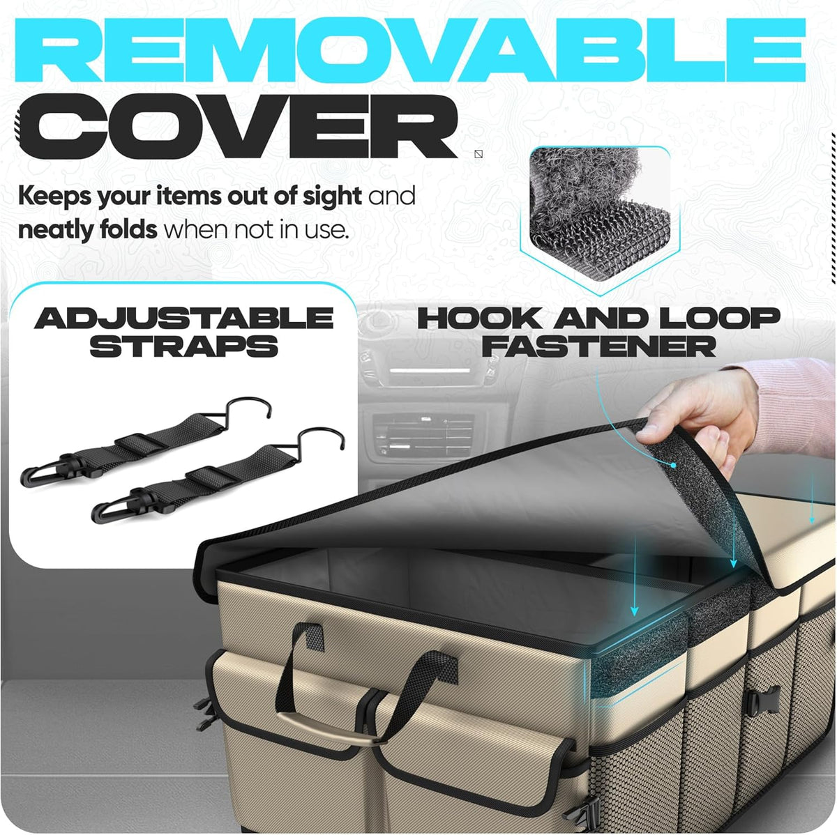 Trunk Organizer For SUV Car Trunk Organizer, Foldable Storage, Car Accessories for Women Men - photo 5