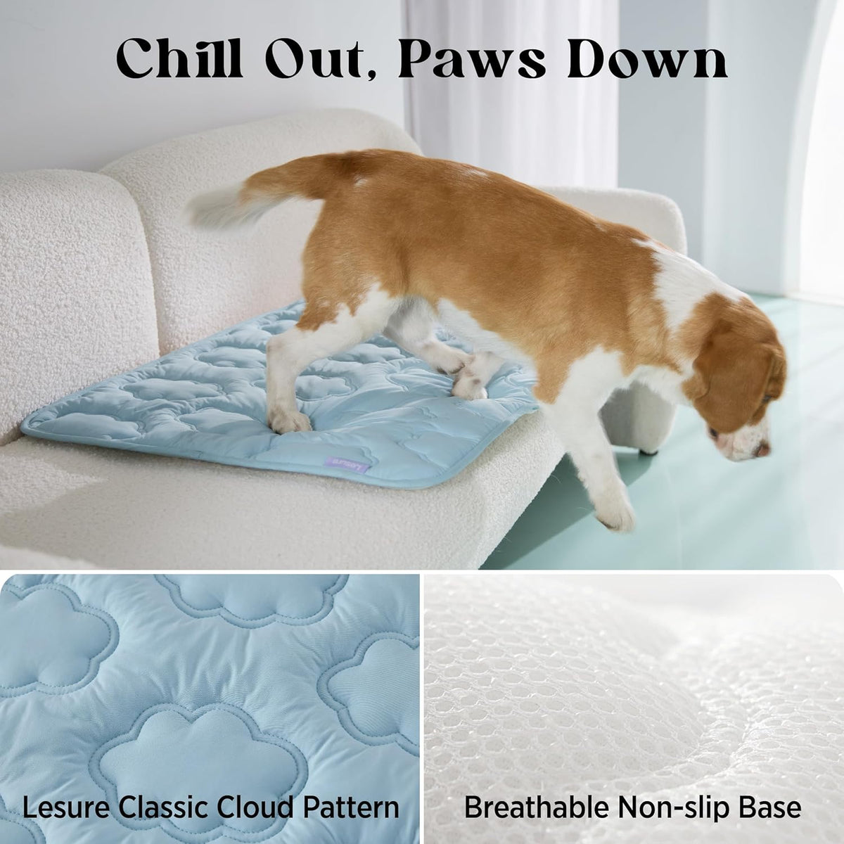 Dog Cooling Mat for Extra Large Dogs, 44 x 30 in, Blue - photo 5