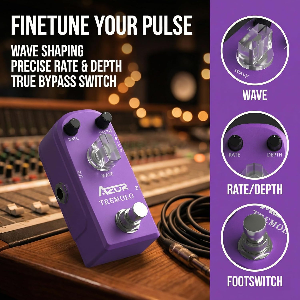 Analog Tremolo Effect Pedal for Electric Guitar - photo 5